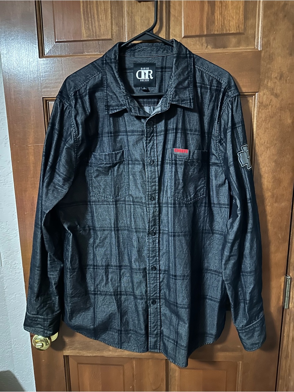 Men's Darius Rucker Collection Kansas City Chiefs Micro Corduroy Button Up Shirt